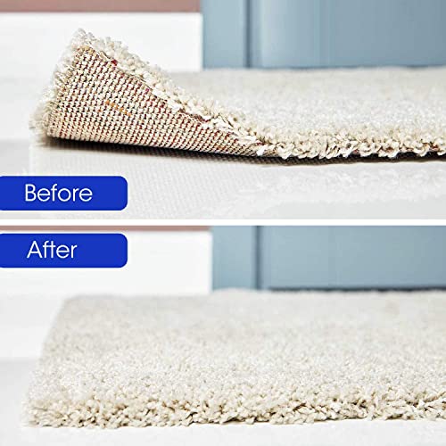 Sollifa 12Pcs Rug Tape, Dual Sided Washable Removable Prevent Curling Corner Carpet Holder, Keep Rug in Place Non Slip Adhesive Rug Stickers,Hardwood Floors and Tile - Image 3