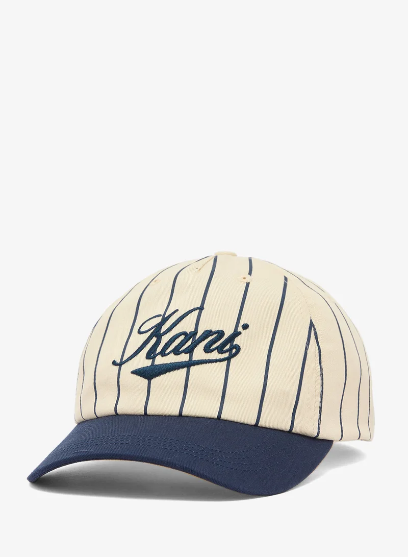 Cursive Varsity Pinstripe Baseball Cap