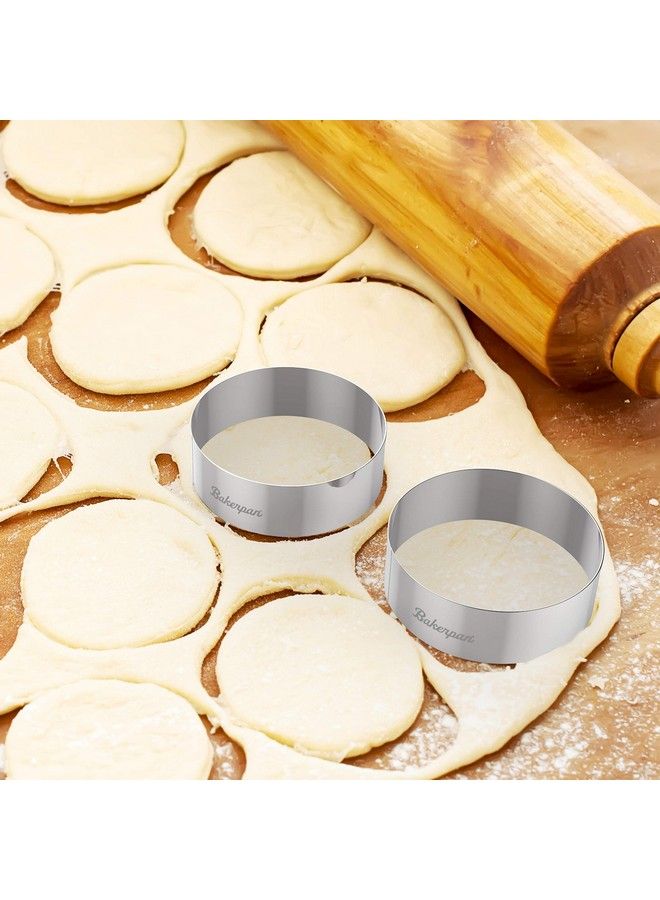 Bakerpan Stainless Steel Round Cookie Cutter Biscuit (2 Inch & 3 Inch) - Image 4
