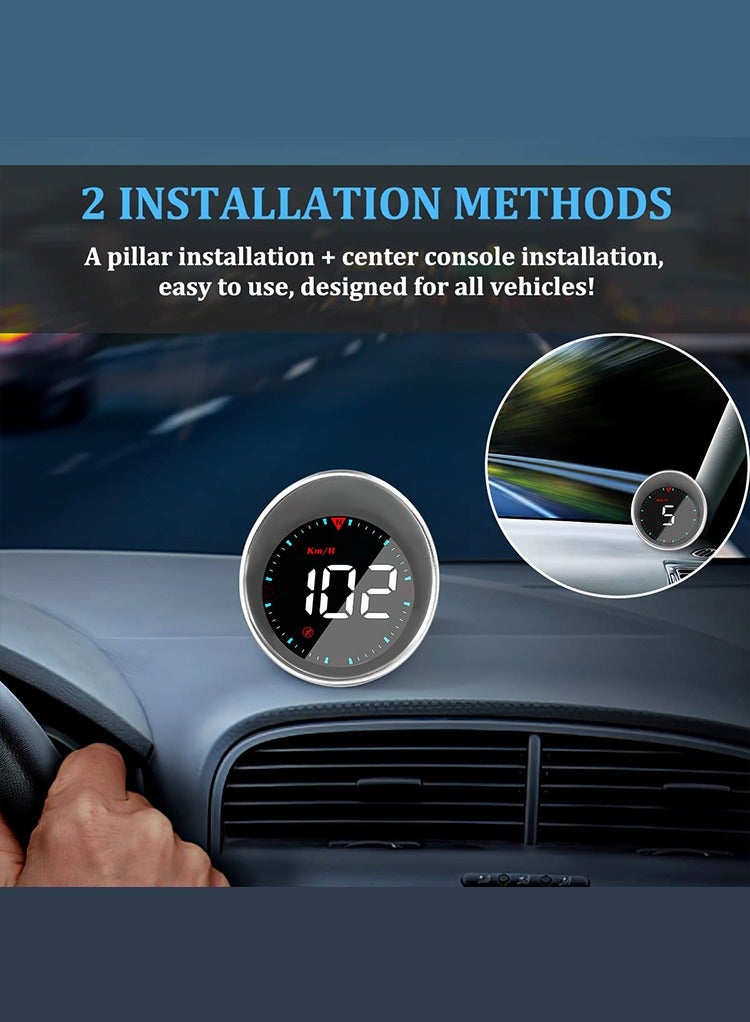 MR.SMART Mr Smart G5 Digital Car HUD Display, 6 Interface Modes, GPS Speedometer with Compass and Mileage Tracking, USB Powered, Auto Brightness - Image 2