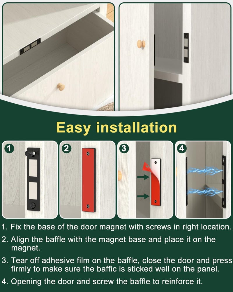 Jiayi 6 Pack Ultra Thin Magnets Latch, 30 Lb Kitchen Door Magnetic Catch Screw on Adhesive, Strong Cabinet Double Magnet Catch for Wardrobe Closet Door Drawer Wardrobe Cupboard Closing - Image 5