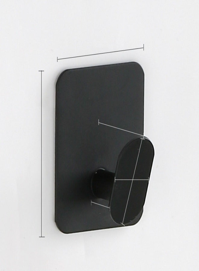 Adhesive wall  hooks (Pack of 04pcs), Stainless Steel Towel Hook Self Adhesive Hooks, Sticky Hanger for Kitchen and Door, Bathroom Wall Hooks for Hanging Towel Robe Hat Coat Key (Black)  - Image 1