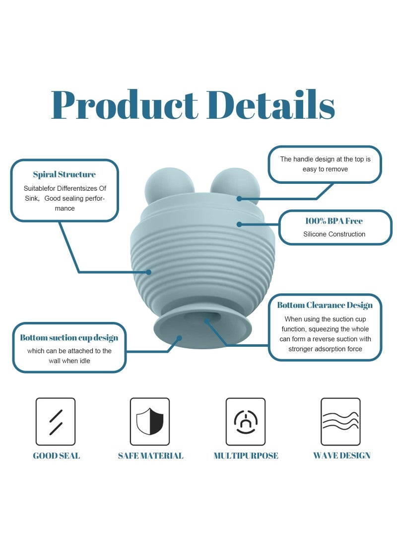 Sweet seven سدادة تصريف سيليكون عالمية - 2 قطعة سدادات حوض للاستحمام للمطبخ وحوض الاستحمام ومصارف الأحواض - Image 5