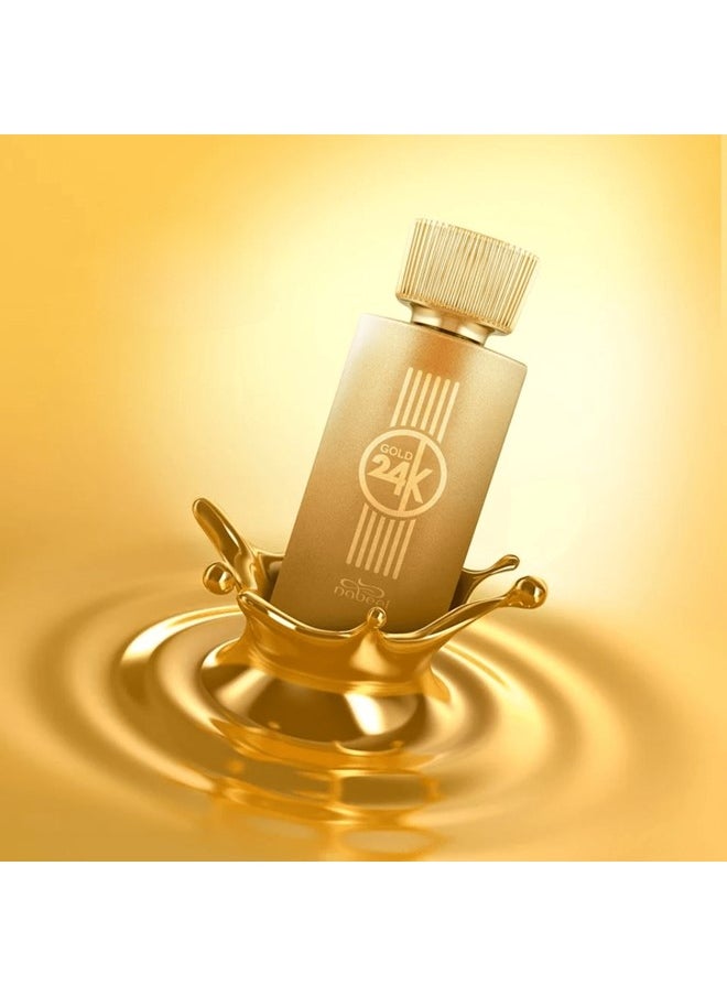 نبيل مجموعة هدايا من الذهب عيار 24 قيراط تحتوي على عطر بخاخ 100 مل ومزيل عرق 200 مل  - Image 4