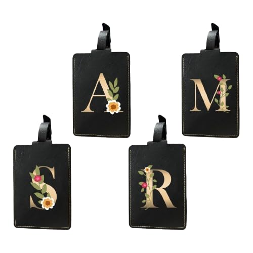 The Messy Corner Blossom |Personalized Luggage Tag| – Travel ID Tag with |Alphabet Initial| | Bag & Backpack Identifier for Men & Women | Unisex Travel Gift | V - Image 2