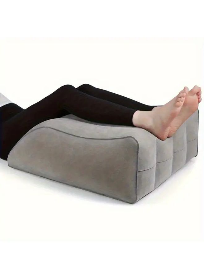 Grey Inflatable Leg Elevation Pillow Wedge Cushion For Blood Circulation And Sleep - Image 1