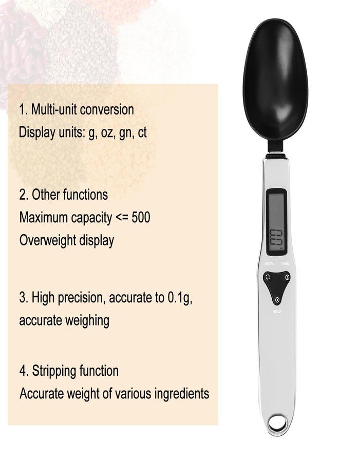 BTFO Electronic Food Measuring Spoon, Stainless Steel Digital Scoop Scale Small Baking Weight Cup with LCD Display 300g/0.1g High Precision Gram Kitchen Gadgets for Home Kitchen - Image 3