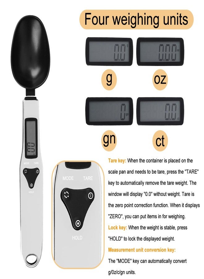 BTFO Electronic Food Measuring Spoon, Stainless Steel Digital Scoop Scale Small Baking Weight Cup with LCD Display 300g/0.1g High Precision Gram Kitchen Gadgets for Home Kitchen - Image 5