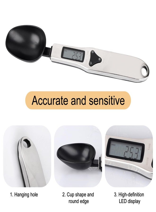 BTFO Electronic Food Measuring Spoon, Stainless Steel Digital Scoop Scale Small Baking Weight Cup with LCD Display 300g/0.1g High Precision Gram Kitchen Gadgets for Home Kitchen - Image 4