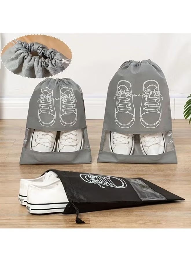 10Pcs Large Travel Storage Shoe Bag, Waterproof Shoe Bags for Gym Traveling, Shoe Pouch Organizer Non-Woven with Rope for Men and Women - Image 1