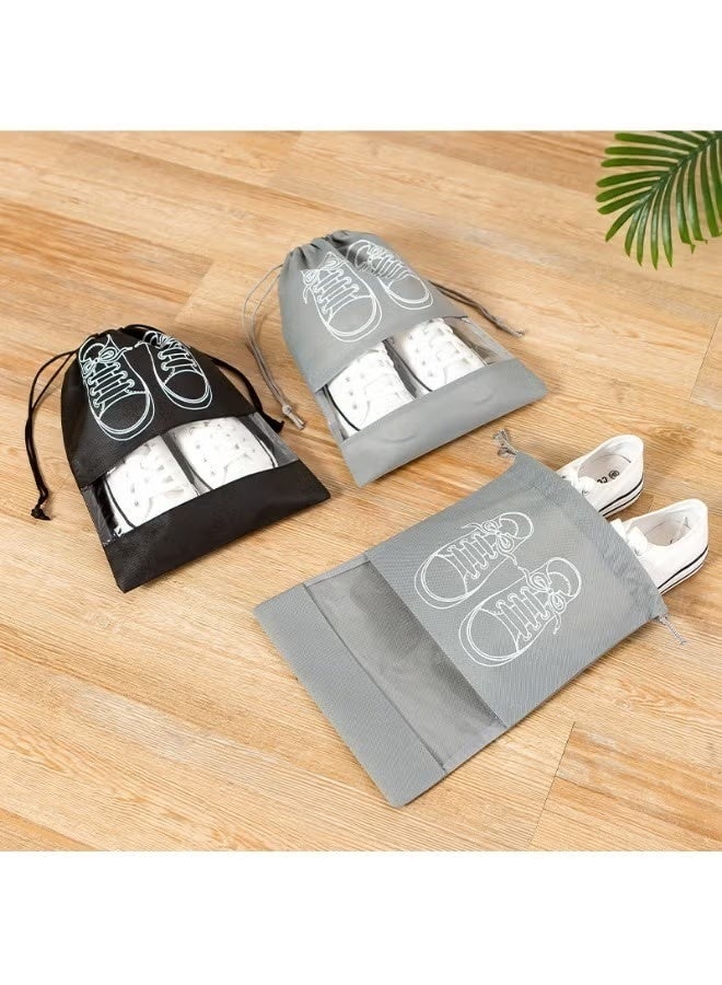 10Pcs Large Travel Storage Shoe Bag, Waterproof Shoe Bags for Gym Traveling, Shoe Pouch Organizer Non-Woven with Rope for Men and Women - Image 3