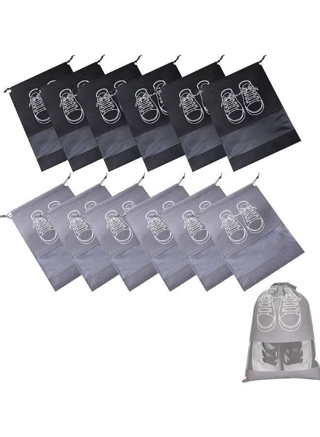 10Pcs Large Travel Storage Shoe Bag, Waterproof Shoe Bags for Gym Traveling, Shoe Pouch Organizer Non-Woven with Rope for Men and Women - Image 4
