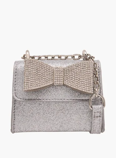 Flora Bella By Shoexpress Girls Bow Accent Crossbody Bag With Chain Strap And Flap Closure