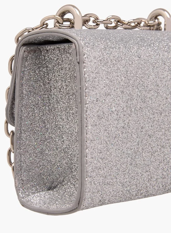 Flora Bella By Shoexpress Girls Bow Accent Crossbody Bag With Chain Strap And Flap Closure