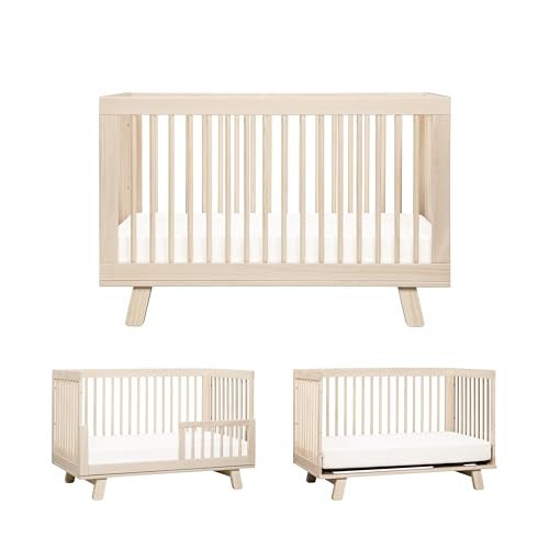 Babyletto Hudson 3in1 Convertible Baby Crib  GREENGUARD Gold Certified  Convertible Crib to Toddler Bed and Daybed  Baby Bed with 4 Adjustable Heights  Wooden Crib  Washed Natural