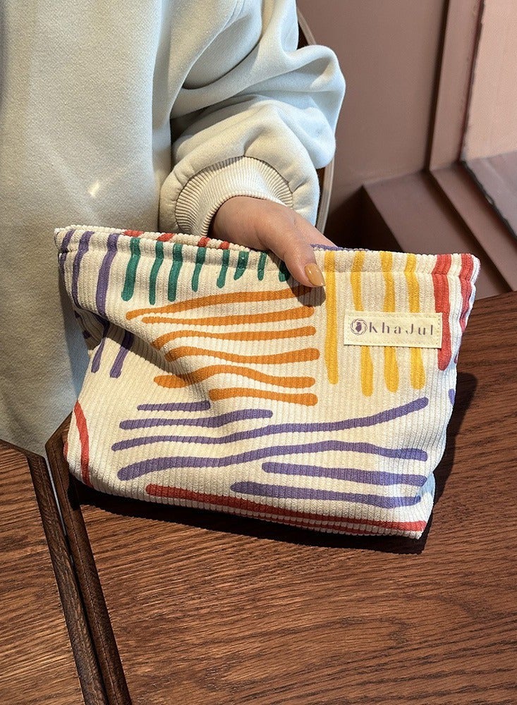 خاجول قائمة المنتجات ذات الصلة سستة مطبوعة حقيبة مستحضرات التجميل , تستخدم لتخزين مستحضرات التجميل , منتجات العناية بالبشرة , لوازم الحمام , تخزين طلاء الأظافر وغيرها من أساسيات الجمال , حقيبة السفر 26 * 19 * 15 سم - Image 3