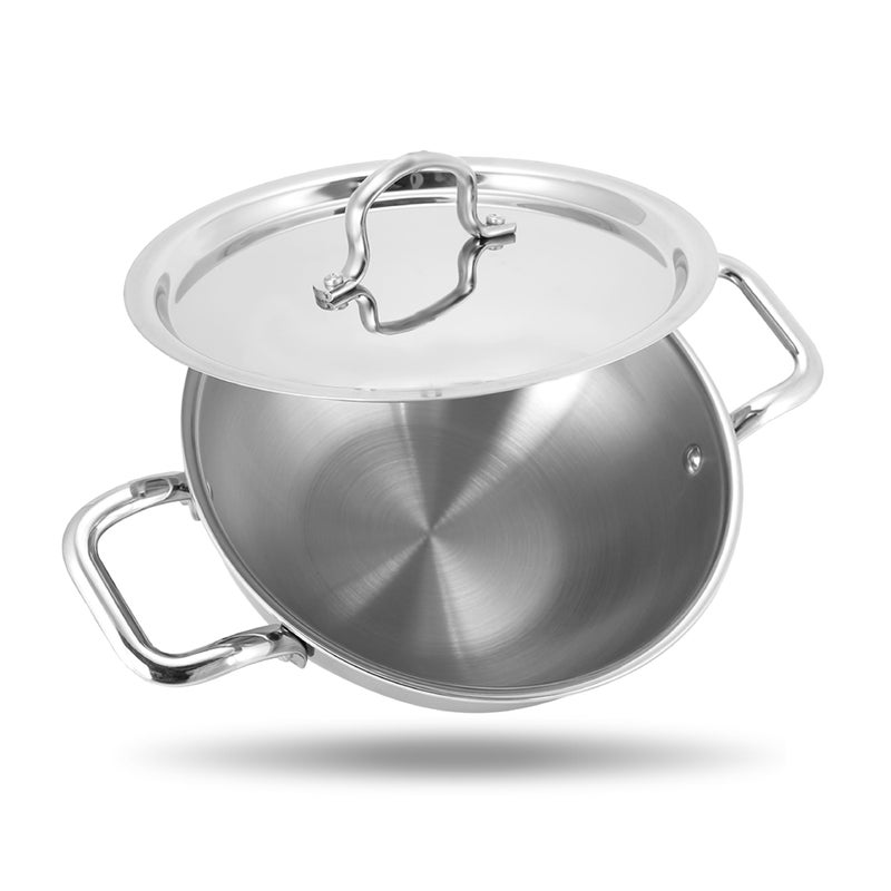 Storehaus Triply Stainless Steel 24 cm Deep Kadai with Lid, 3 L Capacity, Ideal for Curry/Stir Fry/Deep Fry, Broad Hold Handles, Smooth Surface, Induction & Gas Safe with 2 Years Warranty. - Image 5