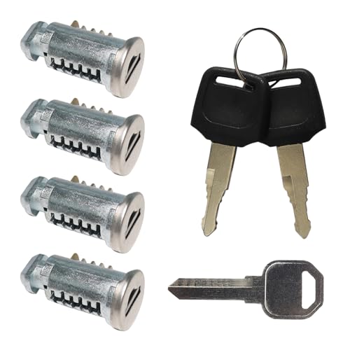 JXSDFP 4 Pack Lock Cores Compatible with Thule Roof Racks Components, Includes 4 Cores, 2 Keys and A Control Key (4 Pack) - Image 1