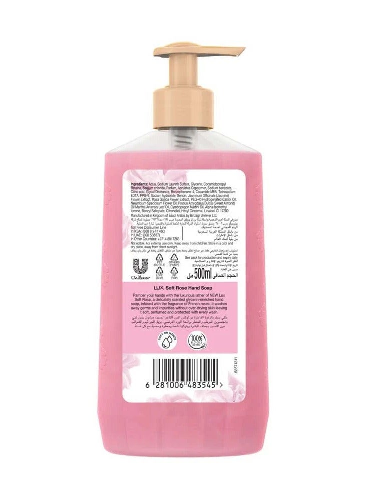 Lux Perfumed Liquid Hand Soap With Soft Roses-500ml - Image 2