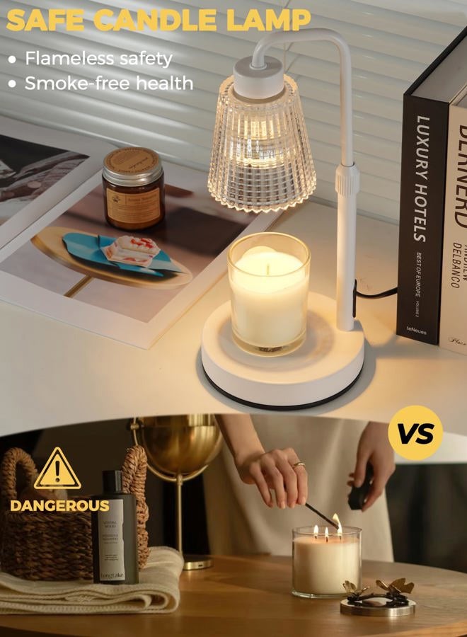 GODONLIF Candle Warmer Lamp, Adjustable Height Candle Warmer Timer Dimmable Home Decor Wax Melts Warmer for Glass Candles with 2 Bulbs - Image 2