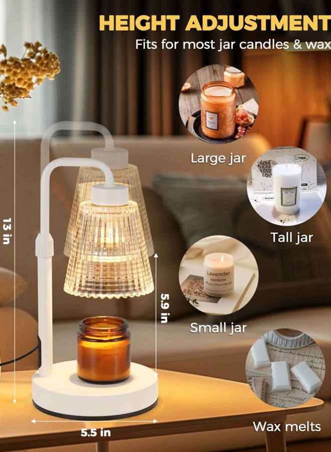 GODONLIF Candle Warmer Lamp, Adjustable Height Candle Warmer Timer Dimmable Home Decor Wax Melts Warmer for Glass Candles with 2 Bulbs - Image 5