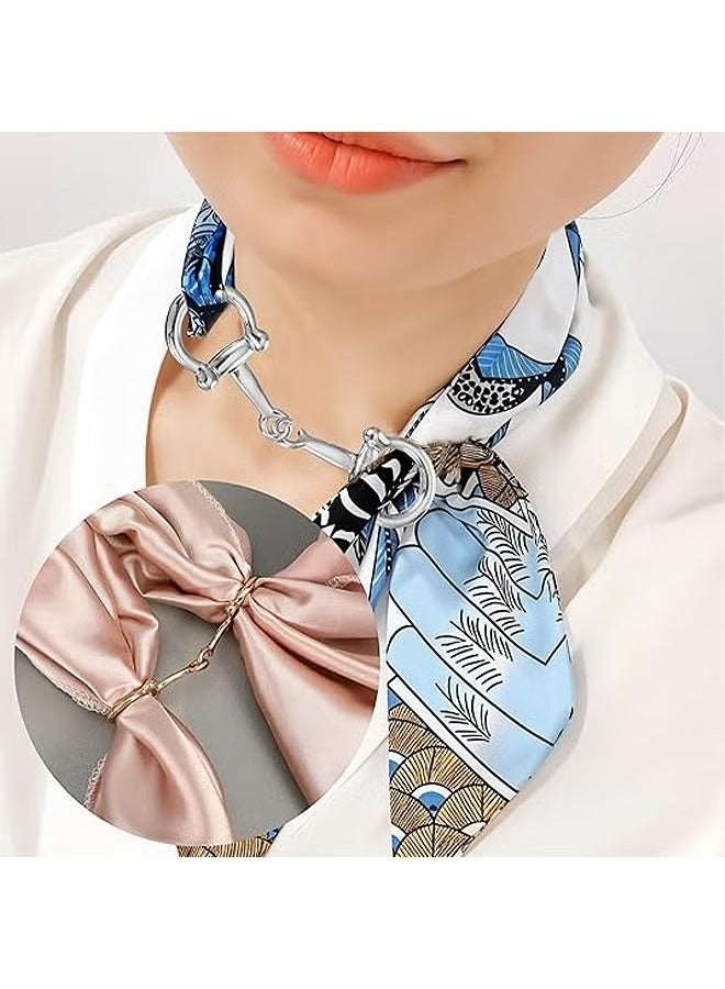 2 Pcs Scarf Ring Clip for Women, Simple Metal Silk Scarf Buckle, Brooch Pin Buckle Charms for Lady Girls Decoration Accessories - Image 5