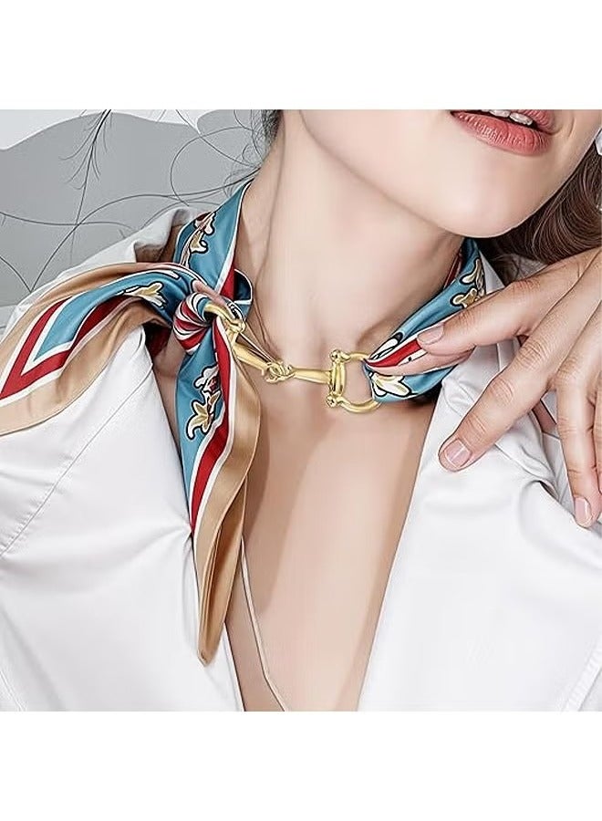 2 Pcs Scarf Ring Clip for Women, Simple Metal Silk Scarf Buckle, Brooch Pin Buckle Charms for Lady Girls Decoration Accessories - Image 4