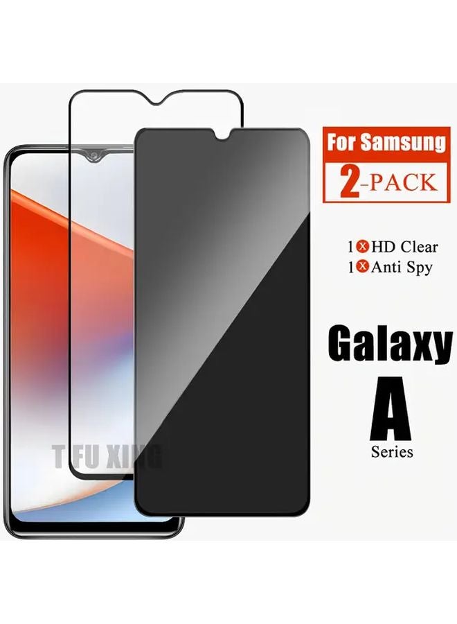 Galaxy A30 2 Pack Black HD Tempered Glass and Privacy Screen Protector - Image 1