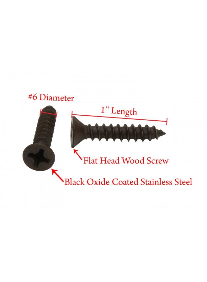 Bolt Dropper Bolt Dropper #8 X 1'' Black Oxide Coated Stainless Flat Head Phillips Wood Screw (50 Pack), 18-8 (304) Stainless Steel Screws by Bolt Dropper - Image 1
