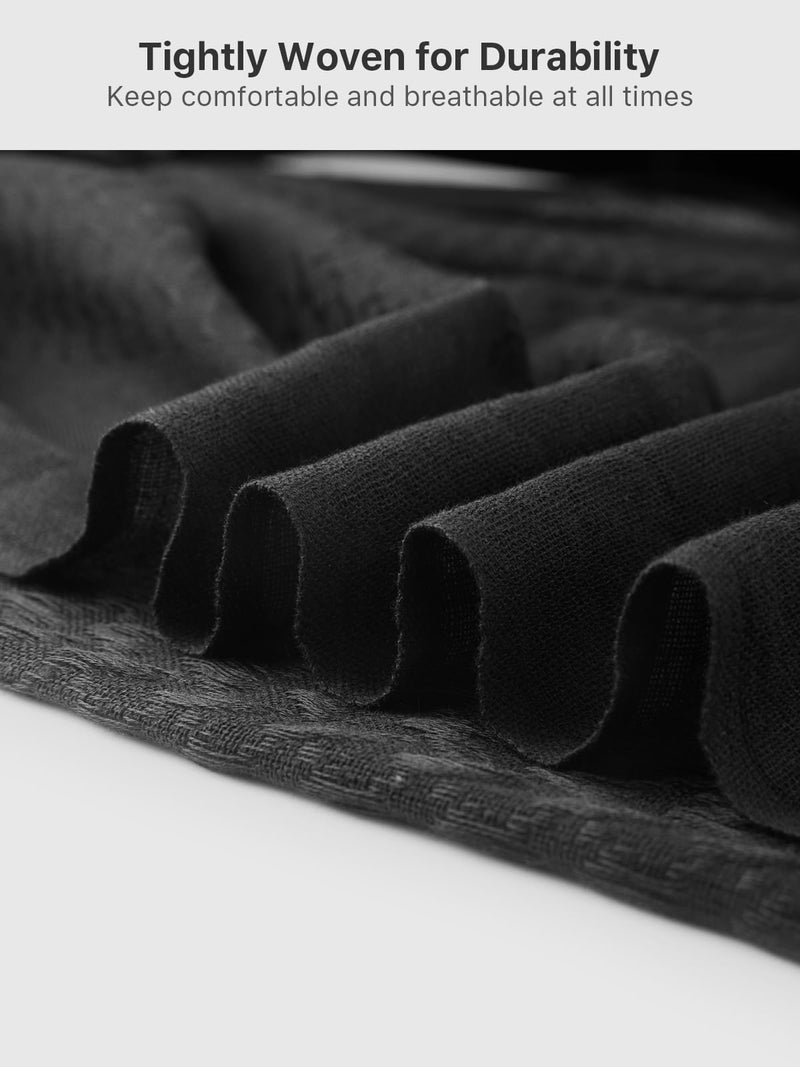 FREE SOLDIER Scarf Military Shemagh Tactical Desert Keffiyeh Head Neck Scarf Arab Wrap with Tassel for Men Women (Black) - Image 2