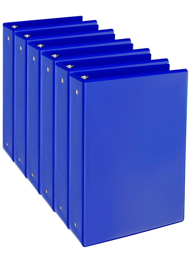 CIXILDTS 2-inch Round Ring Binder, Durable 2" 3 Ring Binder Fit Letter Size Paper, Blue, 6-Pack - Image 1