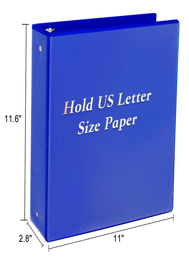 CIXILDTS 2-inch Round Ring Binder, Durable 2" 3 Ring Binder Fit Letter Size Paper, Blue, 6-Pack - Image 2