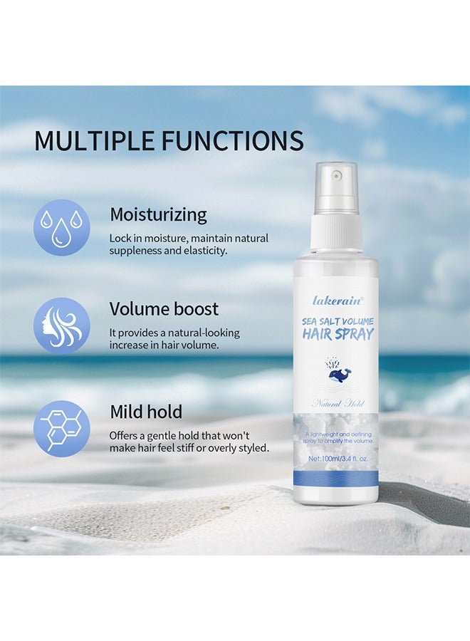 lakerain Sea Salt Volume Hair Spray - Sea Salt Spray for Hair Men and Women Beach Wave Spray Increase Hair Shine Subtle Hold and Natural Shine Hair Volumizing Spray Hair Styling for Texture and Thickness Saltwater Spray 100ml - Image 4