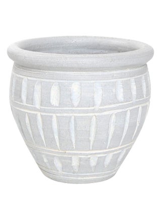 Striped Earthenware Plant Pot, Grey - Small, 20 cms - pzsku/Z3A1FE0FF70F4C8A2B09AZ/45/_/1684311105/561c488c-7780-4b85-930a-596b2c6ed3f3