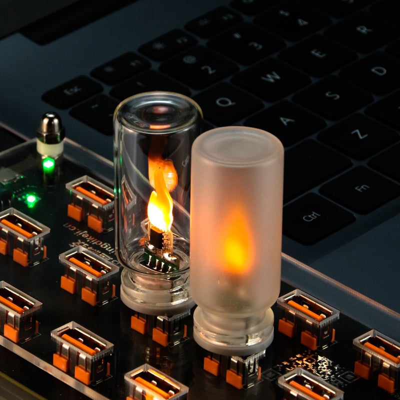 3 Pcs Transparent LED Flame Night Lights USB Plug in for Car Bedroom Party Decor - Image 5