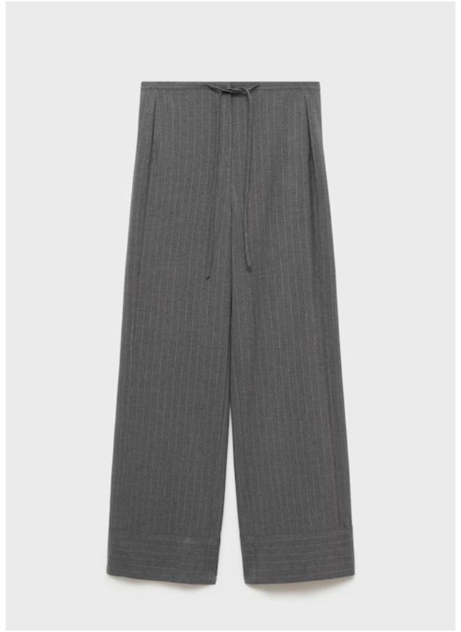 MANGO Chalk-Stripe Straight Pants  - Image 1