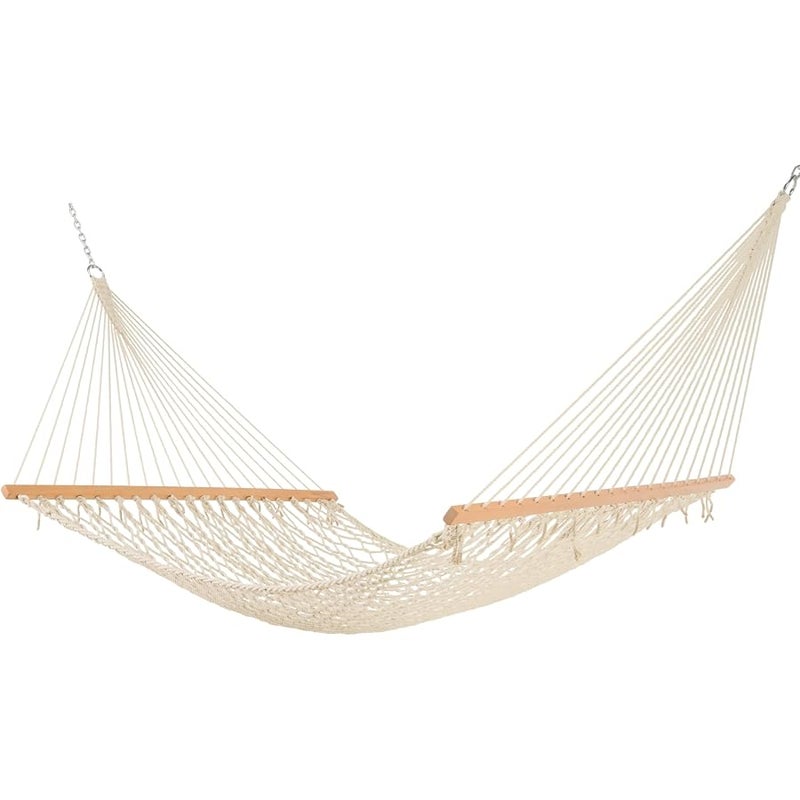 Castaway Hammocks Living 13 ft. Double Traditional Hand Woven Cotton Rope Swing with Free Extension Chains & Tree Hooks, Designed in The USA, Accommodates Two People with a Weight Capacity of 450 lbs. - Image 1