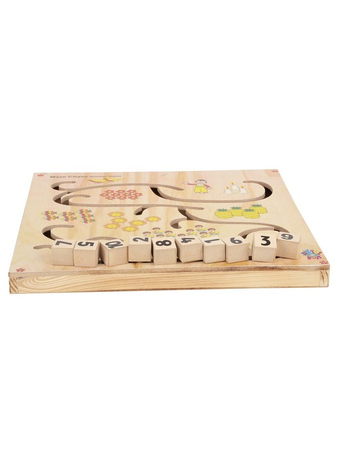 Skillofun - Skillofun - H-21SE Wooden Maze Chase - Number Game, Multi Color - Image 1