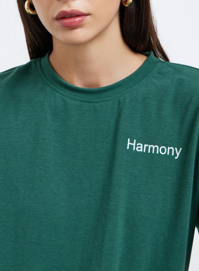 Styli Green Harmony Slogan Regular Fit T-Shirt - Image 3