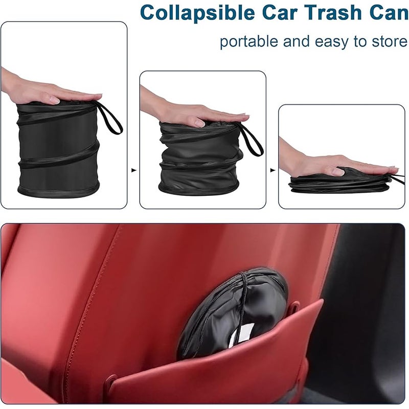 【Newest】 【2 Pack】 Car Trash Can, Mini Vehicle Trash Can for Car, Waterproof Collapsible Pop Up Car Trash Bag Hanging, Car Trash Bin, Car Waste Basket, Portable Garbage Bin, Rubbish Bin - Image 2