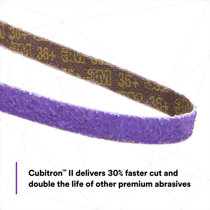 3M Cubitron II File Belt, 33445, 60+ Grit, 1/2 in x 18 in, Pack of 10 File Belts, Resin Bonded, Spot Weld Removal - Image 4