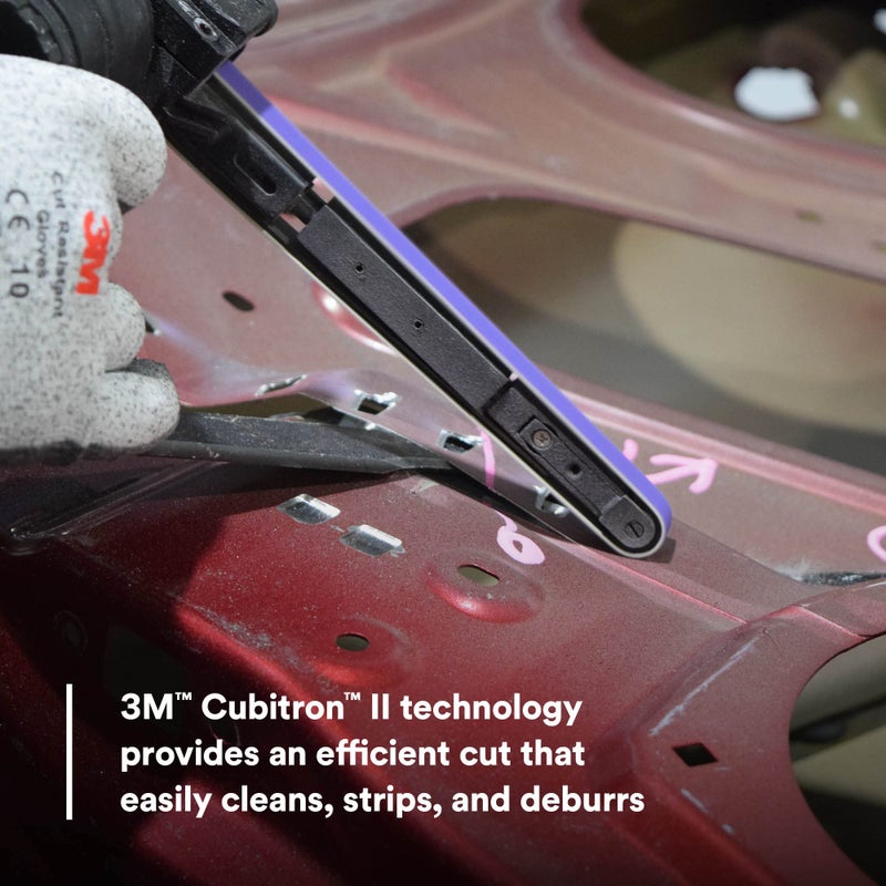 3M Cubitron II File Belt, 33445, 60+ Grit, 1/2 in x 18 in, Pack of 10 File Belts, Resin Bonded, Spot Weld Removal - Image 5
