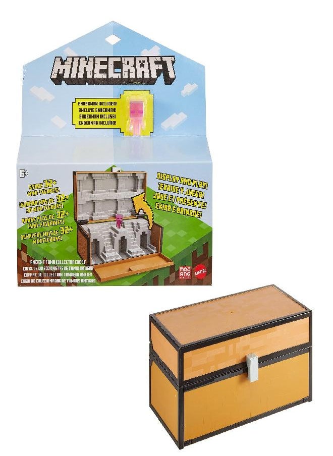 Mattel Minecraft Collector Chest and Exclusive Mini Figure, Carrying Chest for Video-Game Characters for Playing, Trading, and Collecting, Action and Battle Toy for Kids Ages 6 Years and Older