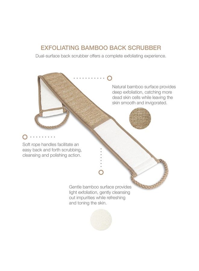Eurow Beauty Cleaning and Cleansing Exfoliating Bamboo Back Scrubber, 2 Pack - Image 3