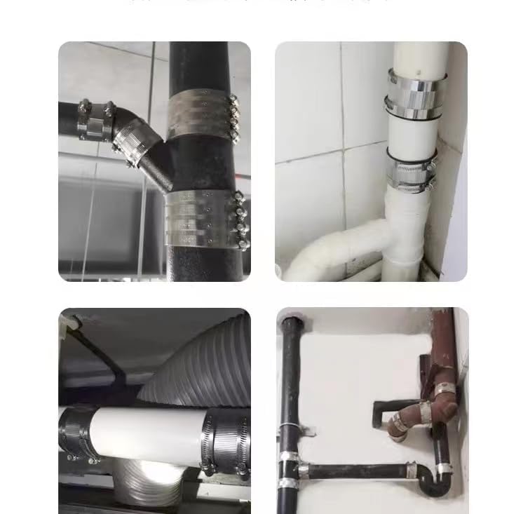AYCWJZM Flexible pipe Coupling with Stainless Steel Clamps.Pipe Connector for PVC and Metal Pipes (4inch/108mm-114mm) - Image 4