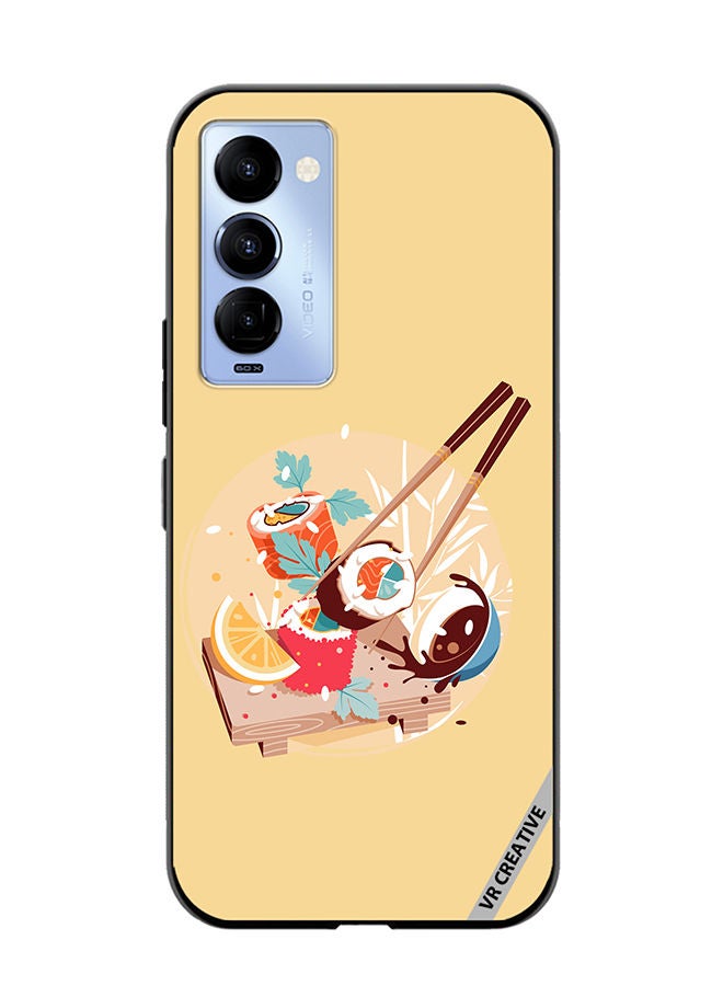 VR CREATIVE Protective Case Cover For Tecno Camon 18/18 P Sushi Design Multicolour - Image 1