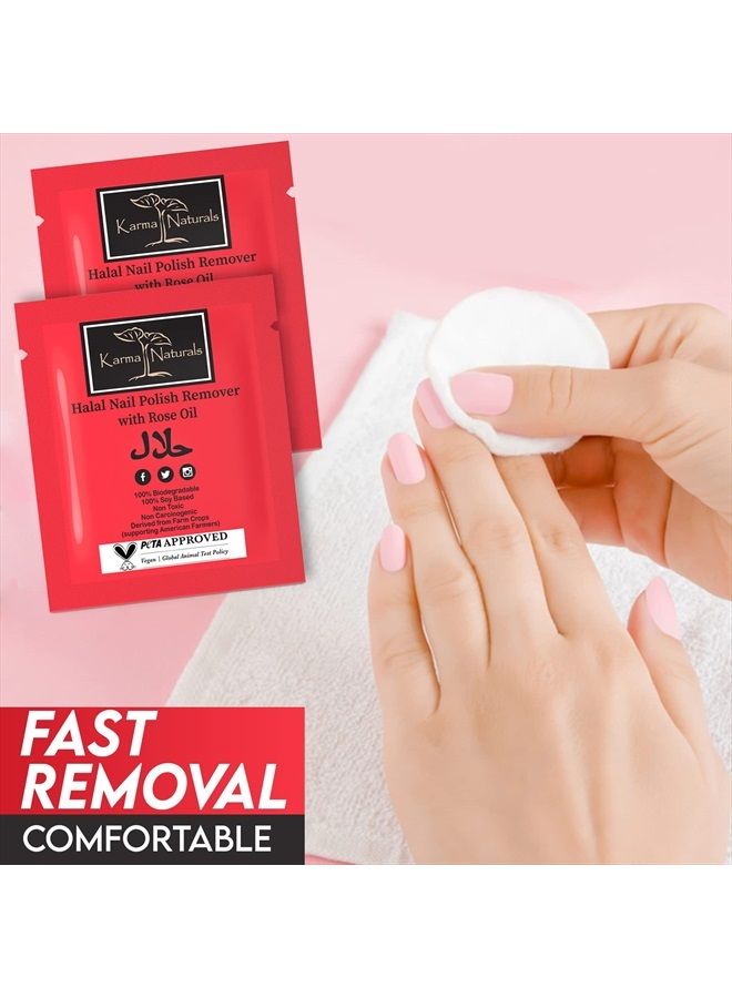 karma organic Karma Halal Nail Polish Remover Wipes with Rose Oil; Non-Toxic, Vegan, Cruelty-Free – Pack of 10 - Image 2