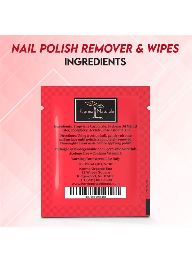 karma organic Karma Halal Nail Polish Remover Wipes with Rose Oil; Non-Toxic, Vegan, Cruelty-Free – Pack of 10 - Image 4
