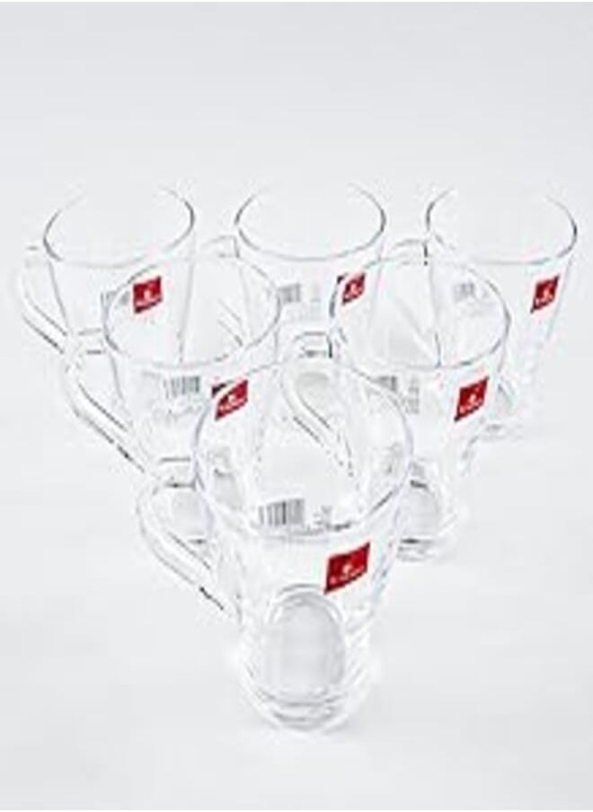 Blinkmax Blink Max brand cup set, pure glass, set of 6 square pieces, code: 21-1, plain 