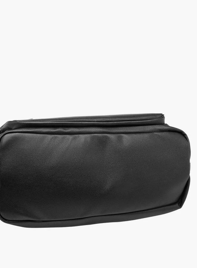 DUCHINI BLACK Textured Duffle Bag with Detachable Strap for Men | Best Price UAE